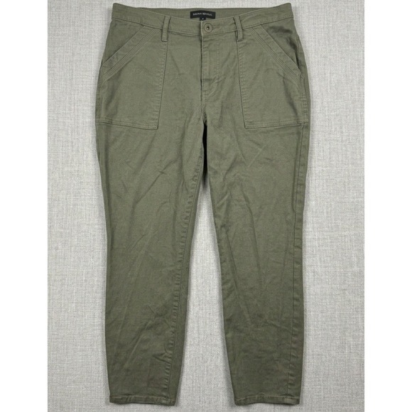 Banana Republic Pants - Banana Republic Utility Pants Womens 12 Olive Green Cropped Tapered Cargo